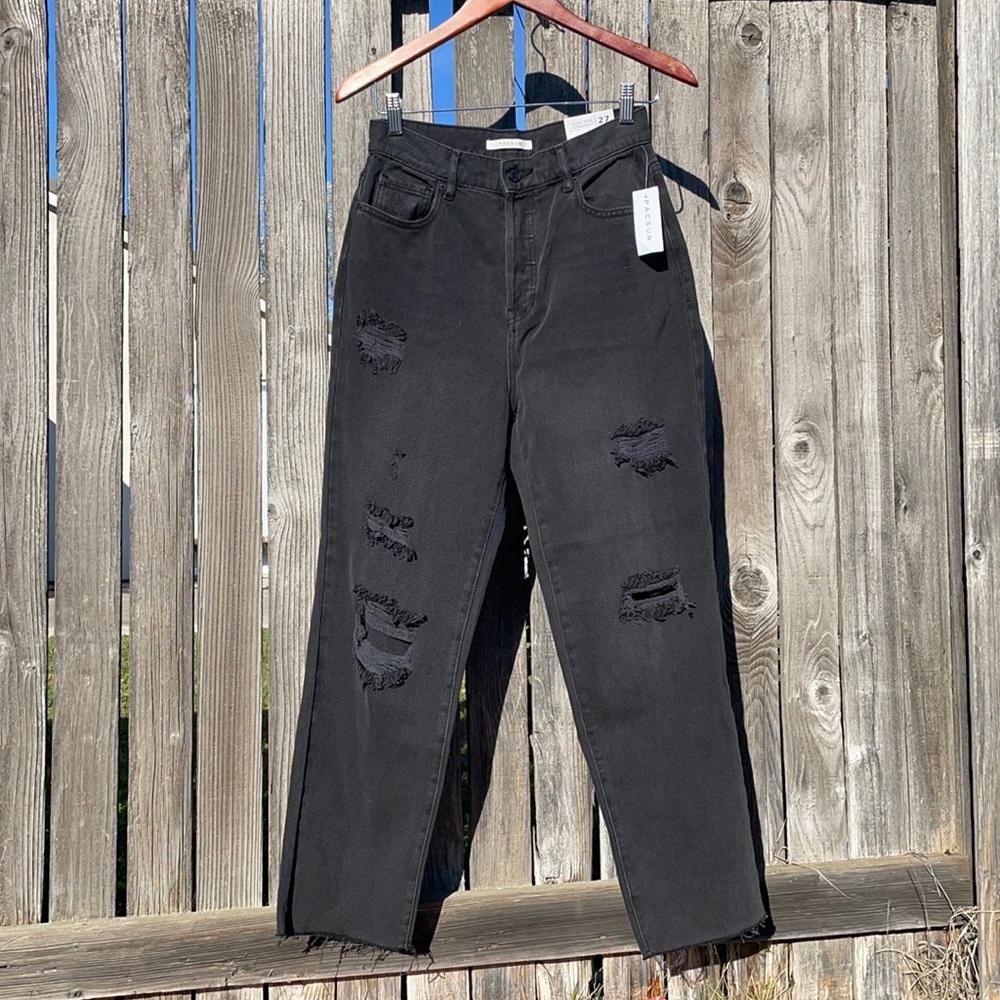 Pacsun Stone Black high rise straight jeans